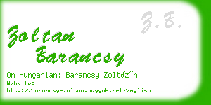 zoltan barancsy business card